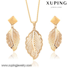 63914-Xuping New Stylish Stainless Steel Leaf Shape Jewelry Set